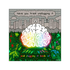 UNPLUG (Square Vinyl Sticker)