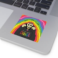 REAL NAME IS CHANGE (Square Vinyl Sticker)