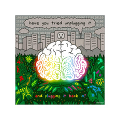 UNPLUG (Square Vinyl Sticker)