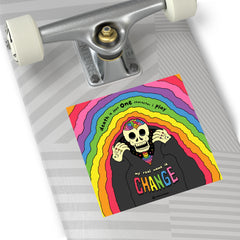 REAL NAME IS CHANGE (Square Vinyl Sticker)