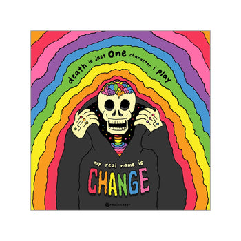 REAL NAME IS CHANGE (Square Vinyl Sticker)