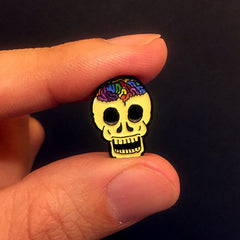 Rainbow Brainskull Pin