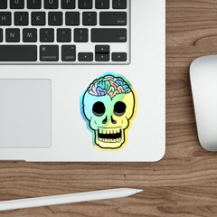 Rainbow Brainskull (Holographic Die-cut Sticker)