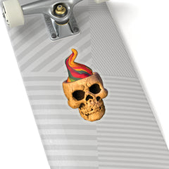 Rainbow Flame Skull (Kiss-Cut Sticker)