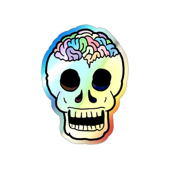 Rainbow Brainskull (Holographic Die-cut Sticker)