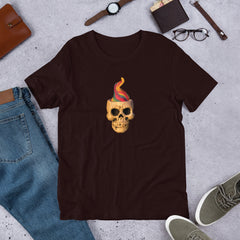 RAINBOW FLAME SKULL (Soft Lightweight T-shirt)