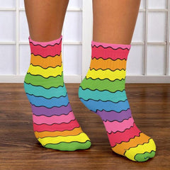 Rainbow Vibration Ankle Socks